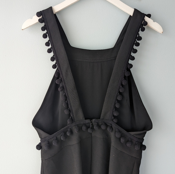 NWT Zara Black Pinafore Mini Dress w/Pompom Trim - Picture 14 of 14